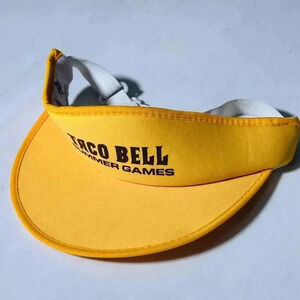 Foam Throwback Taco Bell Yellow Foam Visor - Adjustable - Summer Games - Rare